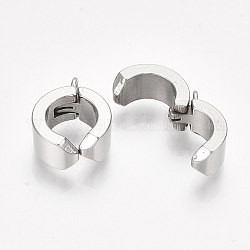 (Holiday Stock-Up Sale)201 Stainless Steel Clasps, Stainless Steel Color, 17.5x13x6mm, Hole: 2mm