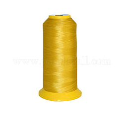 150d / 2 нить для машинной вышивки, нейлоновой нити швейные, эластичная нить, темно-золотистые, 12x6.4см, около 2200 м / рулон