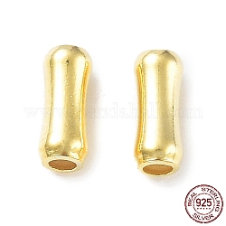 925 Sterling Silver Beads, Bamboo Joint Shape, Real 18K Gold Plated, 6x2.5mm, Hole: 1.4mm