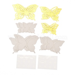 3D Plastic Wall Stickers, with Adhesive Tape, for Home Living Room Bedroom Wall Decorations, Butterfly, WhiteSmoke, 60~90x80~120x0.5mm, 24pcs/set