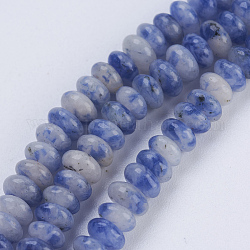 Natürliche blaue Fleck Jaspis Perlen Stränge, Rondell, 4.5~5x2~2.5 mm, Bohrung: 0.8 mm, ca. 166 Stk. / Strang, 15.3 Zoll (38.5 cm)