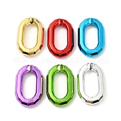 Uv anelli placcati acrilici collega, connettori a collegamento rapido, ovale, colore misto, 39.5x24x7.5mm, diametro interno: 27x11mm