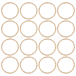 Beebeecraft 1 Box 50Pcs Closed Jump Ring 18K Gold Plated Brass Textured Round Linking Rings for Earring Bracelet Necklace Jewelry DIY Craft Findings