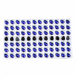 Durchscheinende k9 Glas Cabochons, flache Rückseite, Träne, Blau, 8.5x6x3.5 mm, ca. 84 Stk. / Beutel