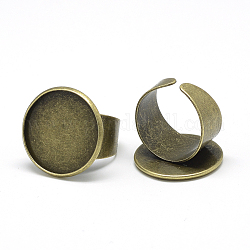 Regolazioni dell'anello pad ferro, cadmio & nichel &piombo libero, bronzo antico, vassoio: 20mm, 18mm