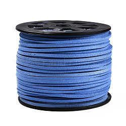 Cordones de gamuza sintética, encaje de imitación de gamuza, azul real, 1/8 pulgada (3 mm) x1.5 mm, aproximamente 100yards / rodillo (91.44 m / rollo), 300 pie / rollo