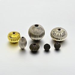 Brass Corrugated Beads, Mixed, Mixed Color, 8~20x8~21mm, Hole: 1~4mm