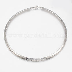 201 Stainless Steel Chain Necklaces, with Lobster Claw Clasps, Stainless Steel Color, 5-7/16 inch~5-5/8 inch(13.8~14.3cm), 8x1.5~2mm