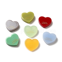 Cabochons acrilico, cuore con la parola francia fatta a mano, colore misto, 20.5x22.5x5.5mm