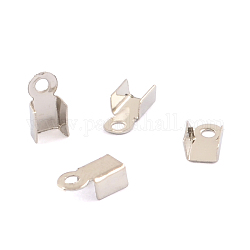 Iron Cord Ends, Platinum, 6x3mm, Hole: 1mm