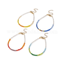Bonbonfarbenes Glasperlenarmband für Frauen, Mischfarbe, 6-7/8 Zoll (17.6 cm)