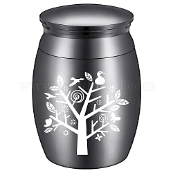 Kit urna per cremazione in lega creatcabin, con cucchiai di posate usa e getta, panno d'argento, sacchetti di imballaggio in velluto, modello dell'albero della vita, 40.5x30mm, 1 pc