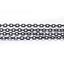 3.28 pieds faits à la main 304 chaînes de câbles en acier inoxydable, soudé, Ovale Plat, électrophorèse noir, 2x1.5x0.4mm