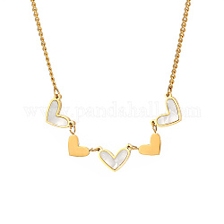 Ожерелья-цепочки в форме сердца, украшения из нержавеющей стали для женщин, золотые, 15.75 дюйм (40 см)