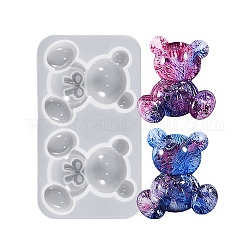 Keychain Charms Silicone Molds, Resin Casting Molds, for UV Resin, Epoxy Resin Jewelry Making, Bear Pattern, 68x120x18mm, Inner Diameter: 54x54mm