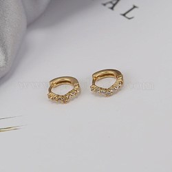 925 Sterling Silber Reifen Ohrringe, mit Zirkonia, Ring, kleine Größe, Transparent, Licht Gold