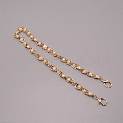 Correa de cadena de aluminio para bolso, con perla de resina y cierres de aluminio, para accesorios de reemplazo de bolsas, la luz de oro, 60.3x1.2x0.8 cm