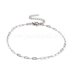 304 pulsera de cadena de cable de acero inoxidable para hombres y mujeres, color acero inoxidable, 9-1/4 pulgada (23.6 cm)
