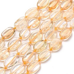 Natürlichen Citrin Perlen Stränge, Oval, 12~14x8~9x3.5 mm, Bohrung: 1 mm, ca. 28 Stk. / Strang, 16.14'' (41 cm)