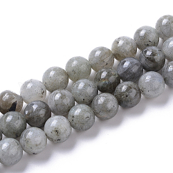 Chapelets de perles en labradorite naturelle , ronde, 8mm, Trou: 1.4mm, Environ 50 pcs/chapelet, 15.75 pouce (40 cm)