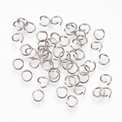 304 Edelstahl offenen Ringe springen, Edelstahl Farbe, 20 Gauge, 6x0.8 mm, Innendurchmesser: 4.5 mm, 5000 Stück / Beutel