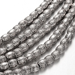 Baril de style tibétain brins en alliage de perles, Sans cadmium & sans nickel & sans plomb, 6x6mm, Trou: 2mm, Environ 34 pcs/chapelet