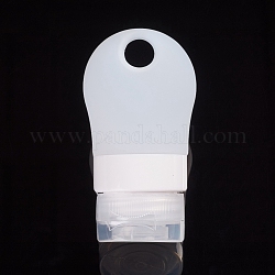Tragbare Silikon-Reiseflaschen, Behälter für Desinfektionsflaschen leeren, Nachfüllbare auslaufsichere Kosmetikflaschen, weiß, 8.35x4.4x3.65 cm, Loch: 1.3x1.4 cm, Kapazität: 38ml