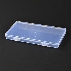 Прямоугольные полипропиленовые (пп) пластиковые ящики, контейнеры для хранения бисера, с откидной крышкой, прозрачные, 8.9x16.7x1.6 см, Внутренний диаметр: 8x16.2 cm