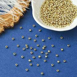 Ccb perline di plastica, per la creazione di gioielli fai da te, tondo, oro, 3x2.5mm, Foro: 1.2 mm