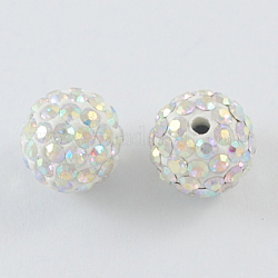 Perline palla di disco, Perline strass polimero argilla, tondo, cristallo ab, 10mm, Foro: 2 mm