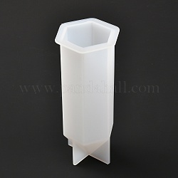 Moldes de vela hexagonal, moldes de silicona, para jabón de vela de cera de abejas casero, blanco, 66x60x148.5mm