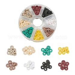 1120 pz 8 colori fatti a mano perline di argilla polimerica, perline di heishi del disco, colore misto, 6x1mm, Foro: 2 mm, 140 pz / colore
