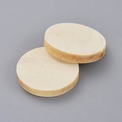 Leere Holz Cabochons, Flachrund, rauchig, 30.5x4.5 mm