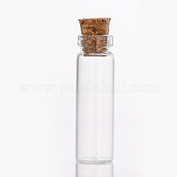 Mini contenants de perles de bouteille en verre à haute teneur en borosilicate, souhaitant bouteille, avec bouchon en liège, colonne, clair, 1.1x3.5 cm, capacité: 2 ml (0.07 oz liq.)