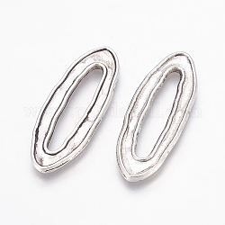 Tibetan Style Alloy Pendants, Lead Free and Cadmium Free, Oval, Antique Silver, 38x14x2mm