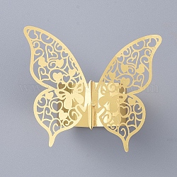 Schmetterlingspapierserviettenringe, für Hochzeiten Party Serviette Tischdekoration, leichtes Khaki, 6.7x21.3x0.03 cm, Rolle: 4.5cm