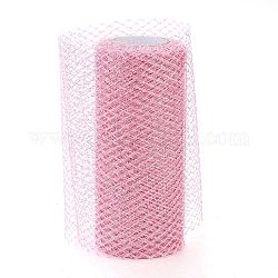 Glitzerdeko-Netzbänder, Tüllstoff, Rhombus Mesh Tüll Stoff, für Hochzeitsdekoration, Röcke Dekoration machen, rosa, 5.86~5.94 Zoll (14.9~15.1 cm), 10 Yards / Rolle