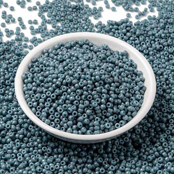Miyuki runde Rocailles Perlen, japanische Saatperlen, 8/0, (rr4479) duracoat gefärbt undurchsichtig launisch blau, 3 mm, Bohrung: 1 mm, ca. 422~455 Stk. / 10 g
