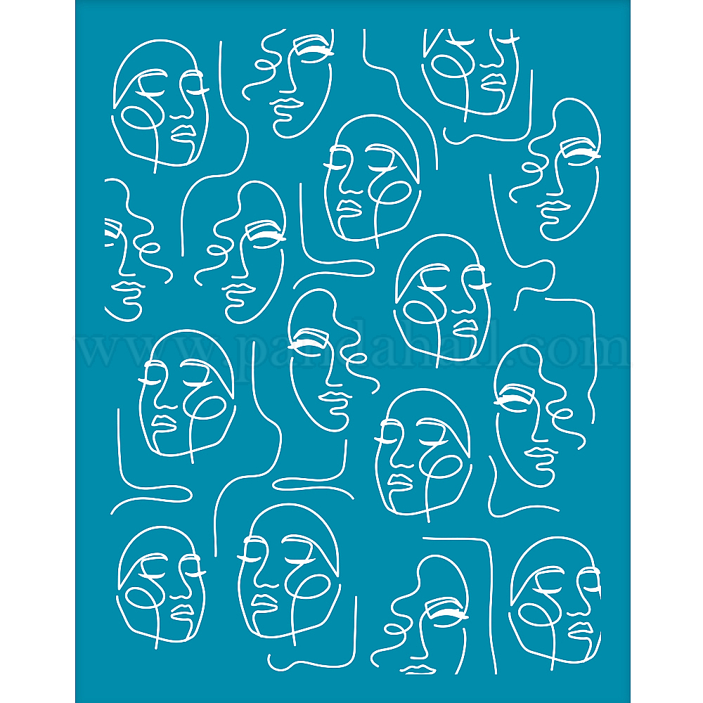 Wholesale OLYCRAFT 4x5 Inch Abstract Women Face Line Clay Stencils