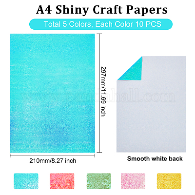Wholesale BENECREAT 40 Sheets 5 Colors Textured Cardstock A4 Shiny Glitter  Craft Papers Sparkling Origami Paper for Scrapbooking Paper Cutting 