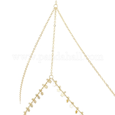 Латунные двухслойные звездообразные кисточки цепи для бедер и ног&nbsp;AJEW-AN00639-1