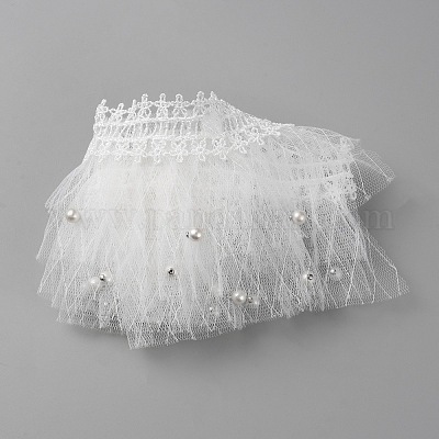 1 ярд полиэстеровых плиссированных кружевных лент OCOR-WH0090-010-1