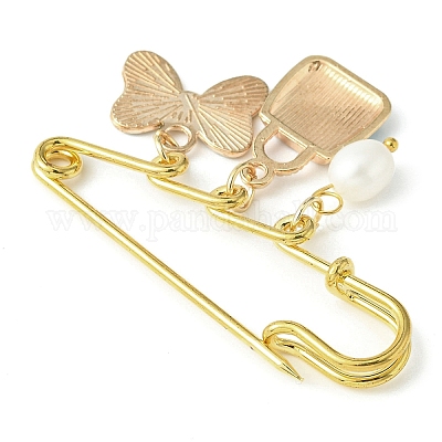 Брошь-подвеска из сплава с бантом и сумкой из эмали&nbsp;JEWB-BR00111-1