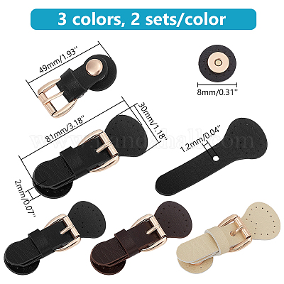 6 комплект 3-х цветных замков для кошельков из искусственной кожи&nbsp;DIY-WR0003-63-1