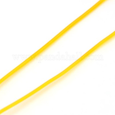 Korean Elastic Crystal Thread, Jewelry Beading Cords, Stretch Bracelet  String, Round, Gold, 1mm, about 1093.61 yards(1000m)/roll