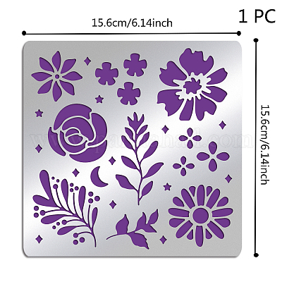 Wholesale FINGERINSPIRE Scallion Flower Stencil 11.8x11.8 inch