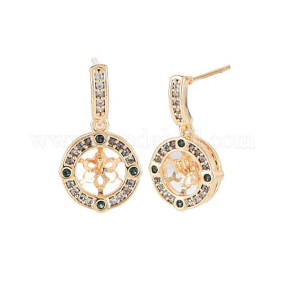 Латунные серьги-гвоздики из циркония KK-S364-063-1