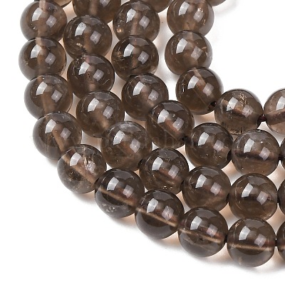 Природные дымчатый кварц бисер пряди круглые&nbsp;G-E329-6mm-38B-1