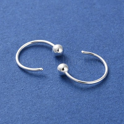 999 orecchini in argento fine con passante&nbsp;EJEW-P296-26A-S-1