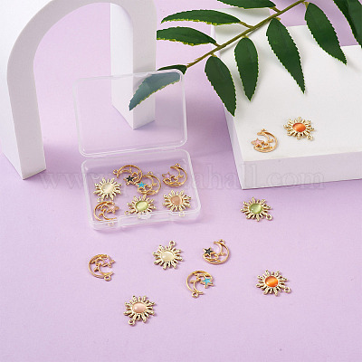 16 шт. 8 стиля подвески из сплава кошачий глаз&nbsp;ENAM-BT0001-09-1